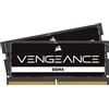 CORSAIR VENGEANCE SODIMM DDR5 RAM 32GB (2x16GB) Fino a 4800MHz CL40-40-40-77 1.10V Intel XMP 3.0 Memoria per Laptop - Nero (CMSX32GX5M2A4800C40)