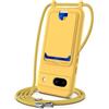 SLWYF Custodia per Google Pixel 8A Cover con cordino regolabile, con porta carte, Silicone Antiurto TPU Regolabile Stylish custodia a tracolla per Google Pixel 8A, Giallo