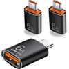 Sooiiyu Adattatore da USB C a USB [3 Pezzi], Adattatore USB da Tipo C a USB 3.1 OTG, Compatibili con Smartphone e Computer Portatili MacBook Pro, Samsung Galaxy S20 S21 S22