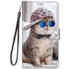 Nodigo per Samsung Galaxy A53 5G Cover a Libro Pelle PU Portafoglio Magnetica con Disegni Animale Motivo Antiurto Case Flip Protettiva Silicone Bumper Belle Kawaii Custodia - Gatto
