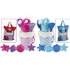 SET MARE SPIAGGIA IN BORSA RETE CON CERNIERA. SECCHIELLI CON DECORO CONCHIGLIA