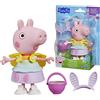 Peppa pig, peppa con outfit di primavera - action figure con 6 accessori alla moda facili da indossare