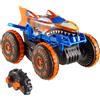 Hot wheels monster trucks - tiger shark super scalatore rc, veicolo radiocomandato con 3 modalità per gareggiare, scalare e fare acrobazie