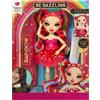 Rainbow high be dazzling - vivienne rouge - fashion doll rossa da 28 cm con decori, gemme scintillanti e accessori per lo styling
