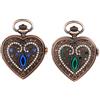 JewelryWe Orologio da Tasca Uomo al Quarzo Forma Cuore Collana con Ciondolo Orologio con Zircone