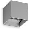 Ideal Lux ATOM APPLIQUE DA ESTERNO 12 W On-Off 1100 lm 4000 K GRIGIO IP54 DOPPIA EMISSIONE