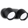 Ideal Lux DODO FARETTO IN METALLO 2 LUCI ATTACCO GX53 LAMPADINE INCLUSE NERO 22CM ORIENTABILE
