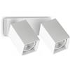 Ideal Lux DYNAMITE FARETTO BIANCO ORIENTABILE 2 LUCI ATTACCO GU10 16,5CM LAMPADINA INCLUSA QUADRATA