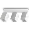 Ideal Lux DYNAMITE FARETTO BIANCO ORIENTABILE 3 LUCI ATTACCO GU10 27,5CM LAMPADINA INCLUSA QUADRATA