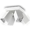 Ideal Lux DYNAMITE FARETTO BIANCO ORIENTABILE 4 LUCI ATTACCO GU10 LAMPADINA INCLUSA BASE QUADRATA FARETTI QUADRATI