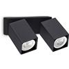 Ideal Lux DYNAMITE FARETTO NERO ORIENTABILE 2 LUCI ATTACCO GU10 16,5CM LAMPADINA INCLUSA QUADRATA