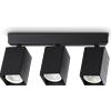 Ideal Lux DYNAMITE FARETTO NERO ORIENTABILE 3 LUCI ATTACCO GU10 27,5CM LAMPADINA INCLUSA QUADRATA