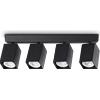 Ideal Lux DYNAMITE FARETTO NERO ORIENTABILE 4 LUCI ATTACCO GU10 38,5CM LAMPADINA INCLUSA QUADRATA