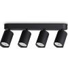 Ideal Lux DYNAMITE FARETTO NERO ORIENTABILE 4 LUCI ATTACCO GU10 38,5CM LAMPADINA INCLUSA TONDO