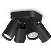 Ideal Lux DYNAMITE FARETTO NERO ORIENTABILE 4 LUCI ATTACCO GU10 LAMPADINA INCLUSA BASE QUADRATA FARETTI TONDI