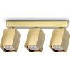 Ideal Lux DYNAMITE FARETTO OTTONE 3 LUCI ATTACCO GU10 27,5CM LAMPADINA INCLUSA QUADRATA