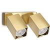 Ideal Lux DYNAMITE FARETTO OTTONE ORIENTABILE 2 LUCI ATTACCO GU10 16,5CM LAMPADINA INCLUSA QUADRATA