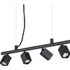 Ideal Lux DYNAMITE SOSPENSIONE CON 4 FARETTI ORIENTABILI QUADRATI ATTACCO GU10 LAMPADINE INCLUSE NERO