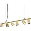 Ideal Lux DYNAMITE SOSPENSIONE CON 6 FARETTI ORIENTABILI QUADRATI ATTACCO GU10 LAMPADINE INCLUSE OTTONE