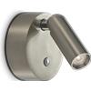 Ideal Lux BEAN APPLIQUE A PARETE CON INTERRUTTORE TATTILE LED 3000k 3W 200 lm NICKEL CON BATTERIA