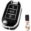 NEUHOO per Opel Corsa F 2019-2024 2025 Accessori per auto, cover per chiave e portachiavi, custodia in silicone per chiave e portachiavi (Nero-1)