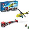 LEGO City Rescue Helicopter Transport 60343 Building Kit for Children Aged 5 and Up, Featuring a Toy Truck with a Helicopter Trailer, Plus Driver and Pilot Minifigures (215 Pieces)