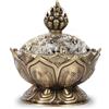 HERCHR Vintage Riflusso Bruciatore Incenso, Porta Incenso Di Loto, Carboncini Per, Bruciatore in Graniporta per Bastoncini Carboncini per Incenso Incenso in Grani per Cono in Polvere O Bobina Di (Bronzo)
