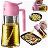 TrendPlain Spruzzino Olio per Friggitrice Aria 470ml, Dosatore Olio 2 in 1, Oliera Spray per Cucina, Insalata e Aceto, Accessori Cucina senza BPA (Rosa)