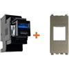 Perry presa caricatore USB A+C 3A compatibile Vimar Eikon grigio metallizzato - 1MCUSB002A