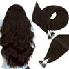 Easyouth Nano Ring Extensions Capelli Umani 60cm Colore Marrone Scuro Pre Bonded Estensioni Dei Capelli Nano Ring #2 50Pezzi 50g