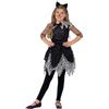 SMIFFYS Costume Gatto di Mezzanotte, Nero, comprende Abito, Coda e Cerchietto con Orecchie Feline Halloween