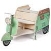 Erzi 10072 Streetfood Scooter in Legno - Chiosco Gioco 2 in 1 con Scooter Retro | Cucina Giocattolo Creativa per Bambini | Altezza Banco 50 cm | Made in Germany