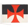 AZ FLAG BANDIERA BEAUCEANT CAVALIERI TEMPLARI 45x30cm - BANDIERINA ORDINE DEL TEMPIO 30 x 45 cm cordicelle - AZ FLAG