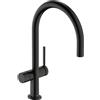 hansgrohe Talis M54 rubinetto da cucina, orientabile, con collegamento dell'apparecchio, 72805340, Talis M54 nero cromato spazzolato [Rubinetteria da Cucina > Rubinetti da Cucina]