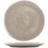 H&H Set 6 Piatti Piani in Stoneware Yucatan 27 cm - Colore Beige - Design Minimal con Effetto Reactive e Texture Materiche - Perfetti per Pranzi e Cene - Adatti anche alla Ristorazione