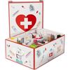 Lavatelli Pharma Organizer, Scatola in CARTONE per Medicinali con Divisore Interno, Organizer Farmaci, 32x42x17,5 cm, Include Scatola Cassetta Primo Soccorso (vuota) e 4 Schede Mediche.