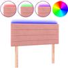 vidaXL Testiera LED Rosa 90x5x78/88 cm Velluto