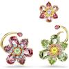 Swarovski Orecchino ear cuff Idyllia, Set (3), Design asimmetrico, Taglie miste, Fiore, Multicolore, Bagno tono oro, One Size, Cristallo, Zirconia cubica
