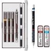 rOtring Isograph S0699320 Junior - Set di 3 penne tecniche, penne a punta fine da 0,20 mm, 0,30 mm, 0,50 mm, set con matita da 0,7 mm e 0,5 mm HB, ricariche HB da 0,7 mm