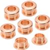 PATIKIL 6pz Occhielli Solidi in Ottone da 5mm (1/5), Occhielli Autoportanti con Superficie Arco e Rondella per Scarpe Abbigliamento Borse Artigianato in Pelle, Oro Rosa