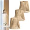PORFOYO Paralume Boho, 3 pezzi, lampada a sospensione, in carta vintage, per plafoniera, lampada da tavolo, lampada da terra, E27, paralume di ricambio per soggiorno, camera da letto, altezza 14 cm