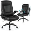 Youhauchair Sedia Ufficio Ergonomica, Sedia Scrivania da 200 kg per Persone più Pesanti, Poltrona Ufficio con Braccioli Ribaltabili, Sedie Ufficio in Similpelle, Schienale Alto, Nero
