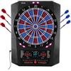 VEVOR Bersaglio Elettronico per Freccette, Bersaglio 336 mm con 45 Giochi e 474 Varianti per un Massimo di 8 Giocatori, 6 Aste per Freccette con Alette e 50 Punte Morbide, Schermo LED a Colori