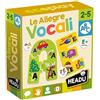 Headu Le Allegre Vocali Forma Le Lettere e Gioca con la tombola IT25398 Gioco Educativo Ecosostenibile per Bambini 2-5 Anni Made in Italy
