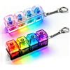 Synclum 2 Pezzi Portachiavi Tastiera Clicker con Luce LED, Mini Tastiera Fidget a 4 Tasti, Portachiavi Antistress Compatto con Pulsanti Meccanici, Accessorio Portatile per Ufficio, Borsa e Scrivania