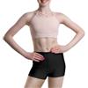 BODYWEAR LTD - Pantaloncini da ragazza in nylon lucido, vita alta, tinta unita, elastici, vestibilità comoda, perfetti per yoga, balletto, ginnastica, scuola, abbigliamento sportivo, Nero , 9-10 Years