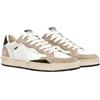 Crime London, Chelsea, Scarpe Sneaker Low Pelle Moda Casual Fashion (White Beige, Sistema Taglie Calzature EU, Adulto, Numero, Media, 40)
