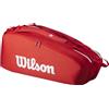 Wilson 2025 Super Tour - Borsa per racchetta da tennis rossa/bianca