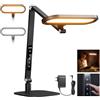 NEEWER BASICS 16W Lampada LED per Ufficio Casa Videoconferenza Lettura, Ring Light Touch Dimmerabile Pieghevole Bifacciale con Supporto da Tavolo Timer Memoria 5 Modalità Colore CRI95, FR16