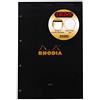 RHODIA 201019C - Confezione da 3 Bloc-Notes a punto metallico N°20 Black/Orange - A4+ 21 x 31,8 cm -quadretti grandi Seyes- 80 fogli staccabili foratura 4 buchi, Carta Clairefontaine Bianca 80 g/m -